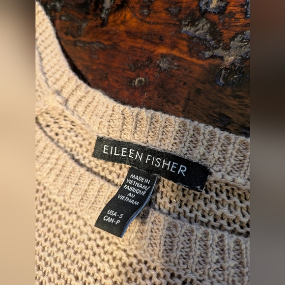 Eileen Fisher Knit Sweater S Oatmeal Color - Picture 8 of 10